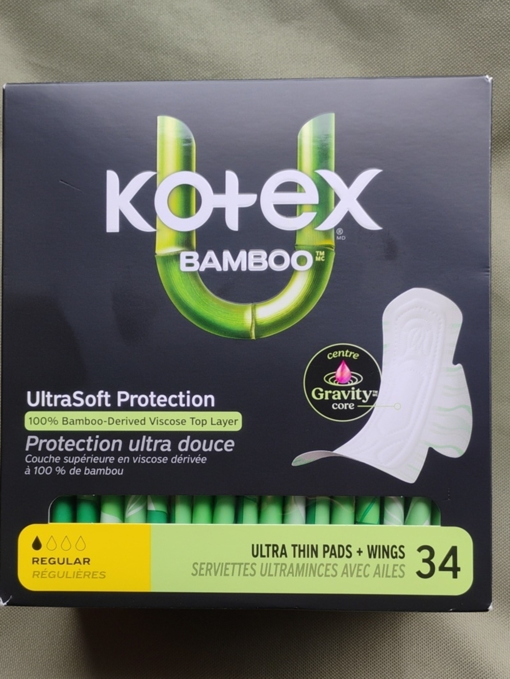 Bamboo UltraSoft Regular Ultra Thin Pads with Wings - 34 Count